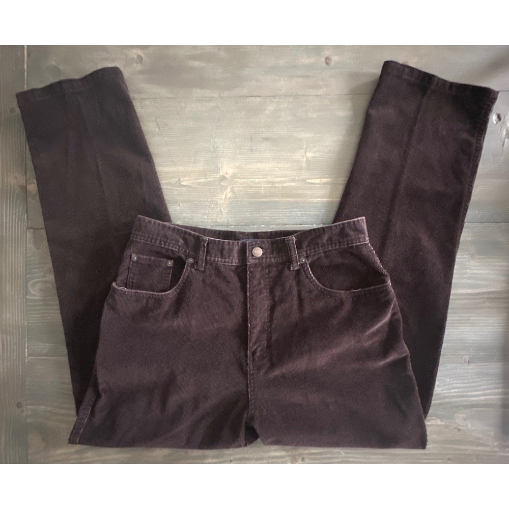 VTG Bill Blass Brown Stretch 5 Pocket Cotton Blend Corduroy Pants Womens Size 10